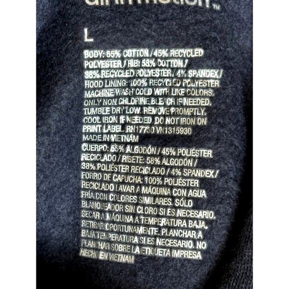 Unisex All in Motion Drawstring Hood Kangaroo Pouch Zip Up Hoodie Blue L - Picture 8 of 9